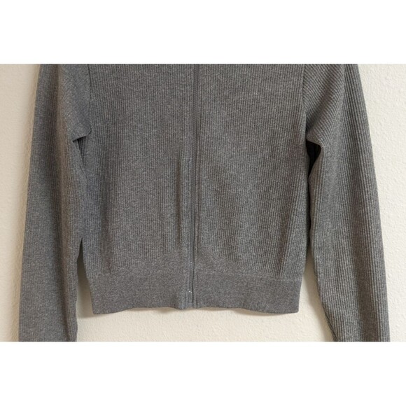 ACTIVE DOMINO Fashion Heather Gray Nylon Stretch Full Zip Athletic Jacket L - Picture 4 of 10